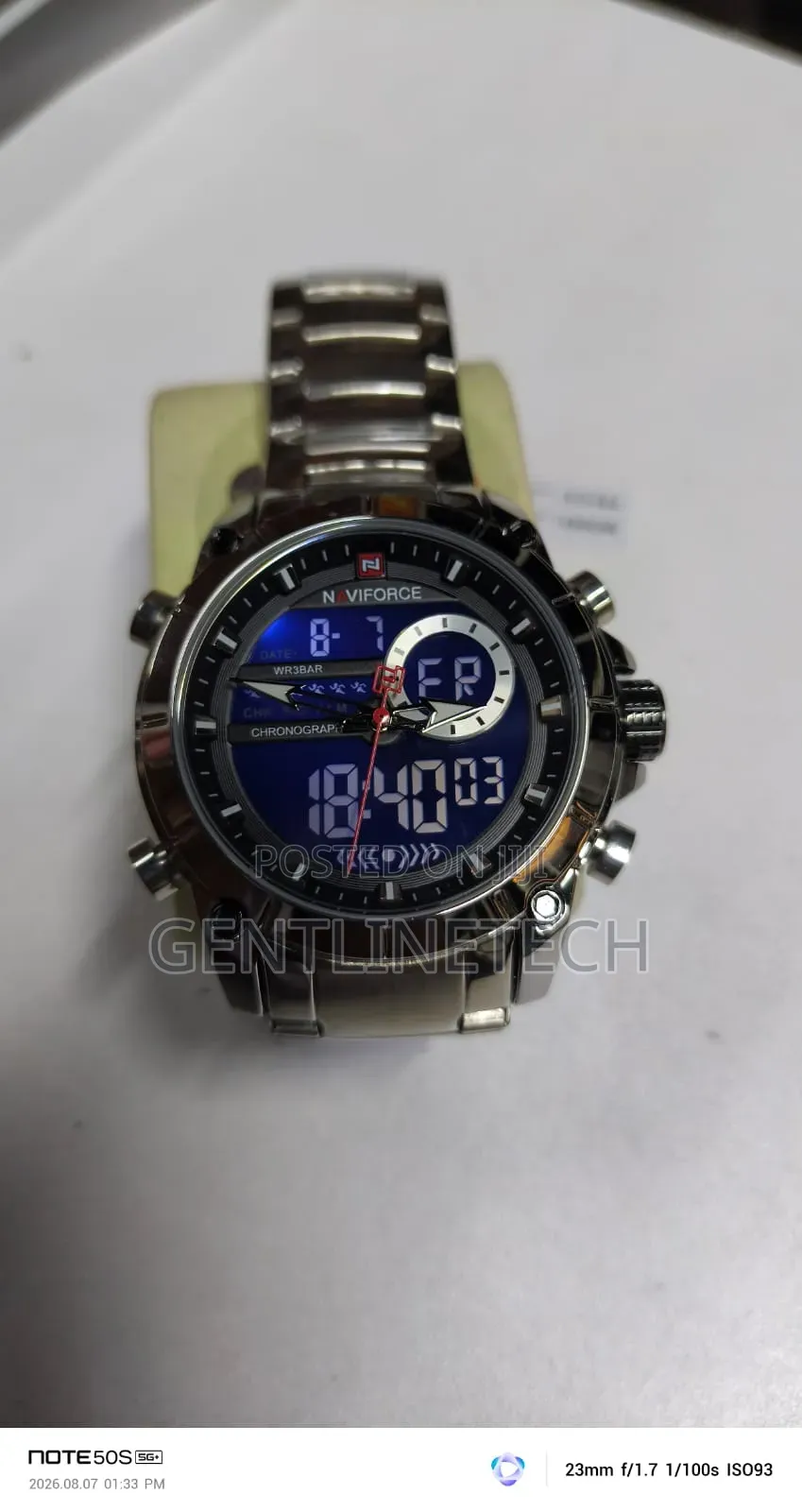 Original Naviforce 9163 Silver Quartz Watch