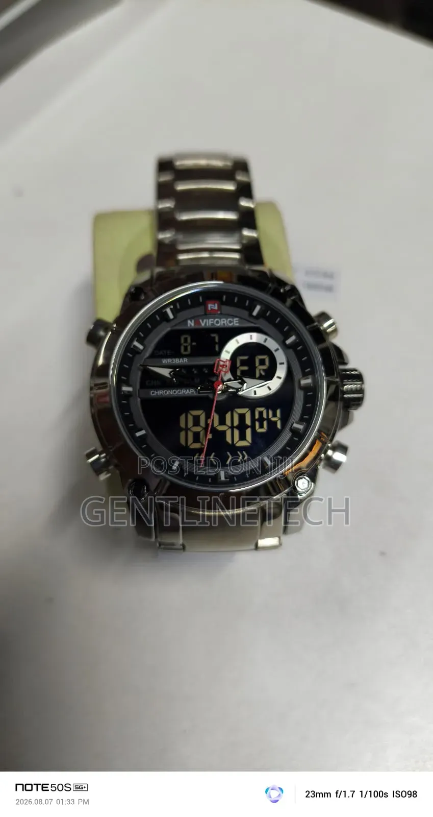 Original Naviforce 9163 Silver Quartz Watch