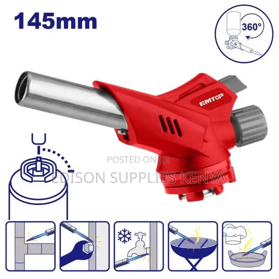 EMTOP Flame , Butane Gas Torch, Portable Welding Blow Torch, Piezo