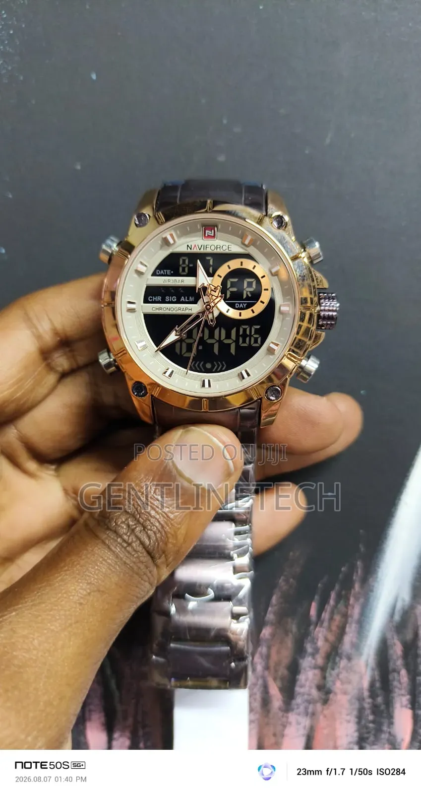 Naviforce 9163 Brown Gold Men's Watch
