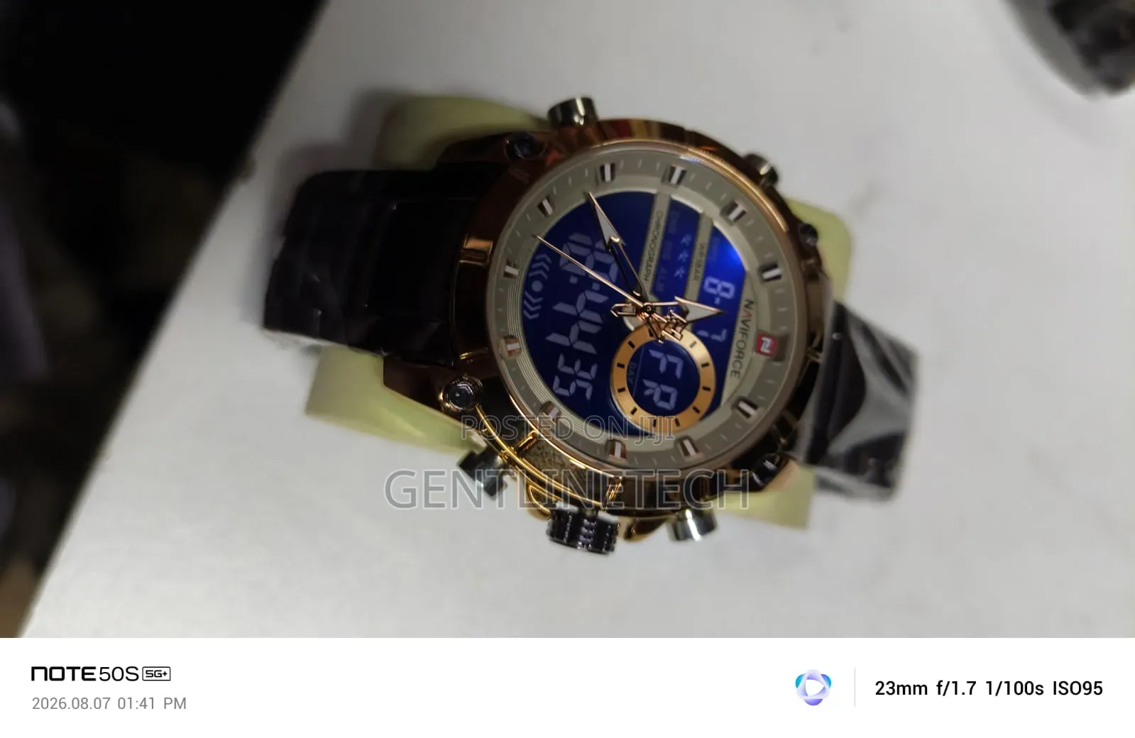 Original Naviforce 9163 Brown Gold Quartz Watch