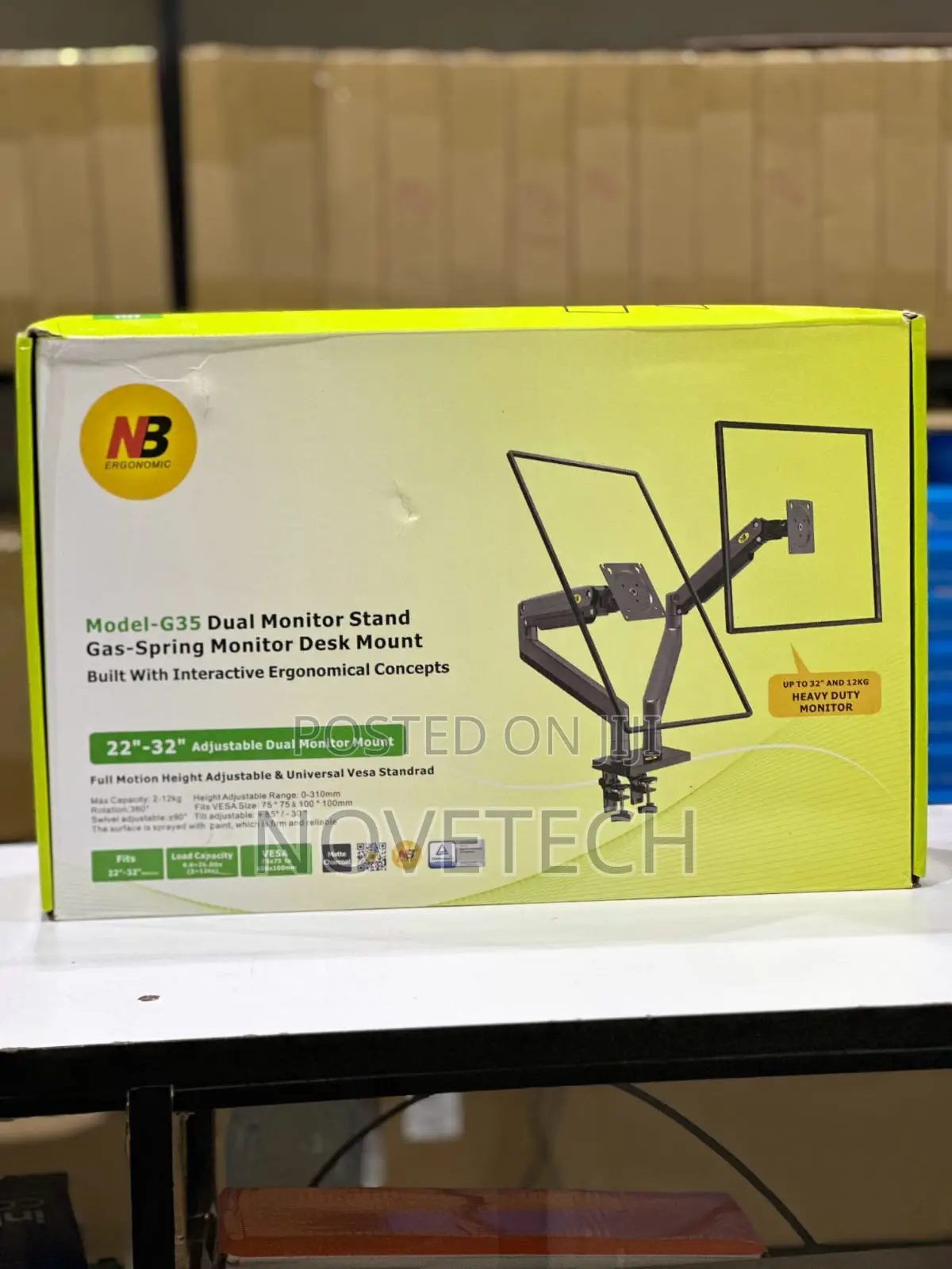 Dual Monitor Stand - Ergonomic Height Adjustable Riser 13-3 32 Inch