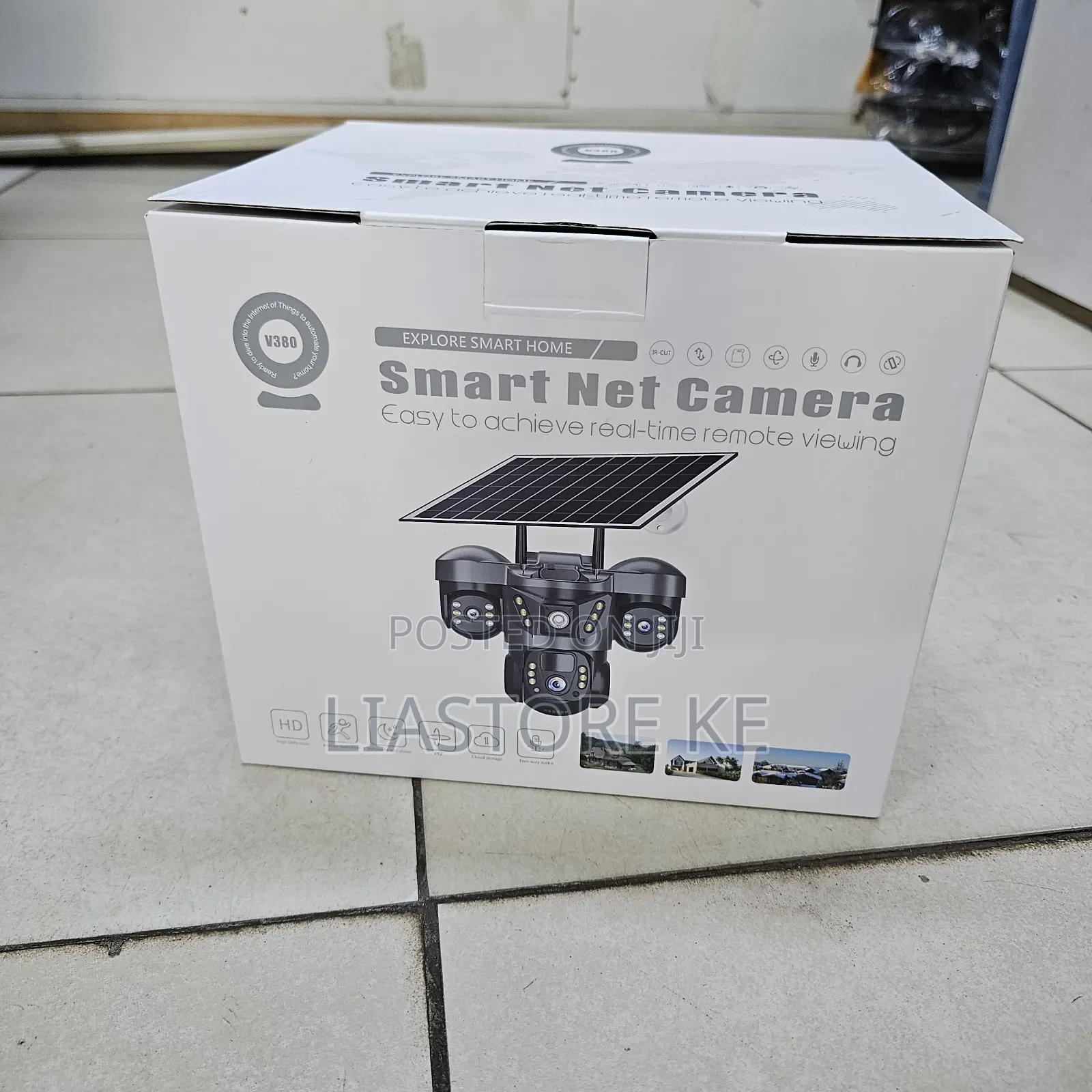 V380 HD Solar Surveillance Camera – Two-Way Audio Motion Alerts