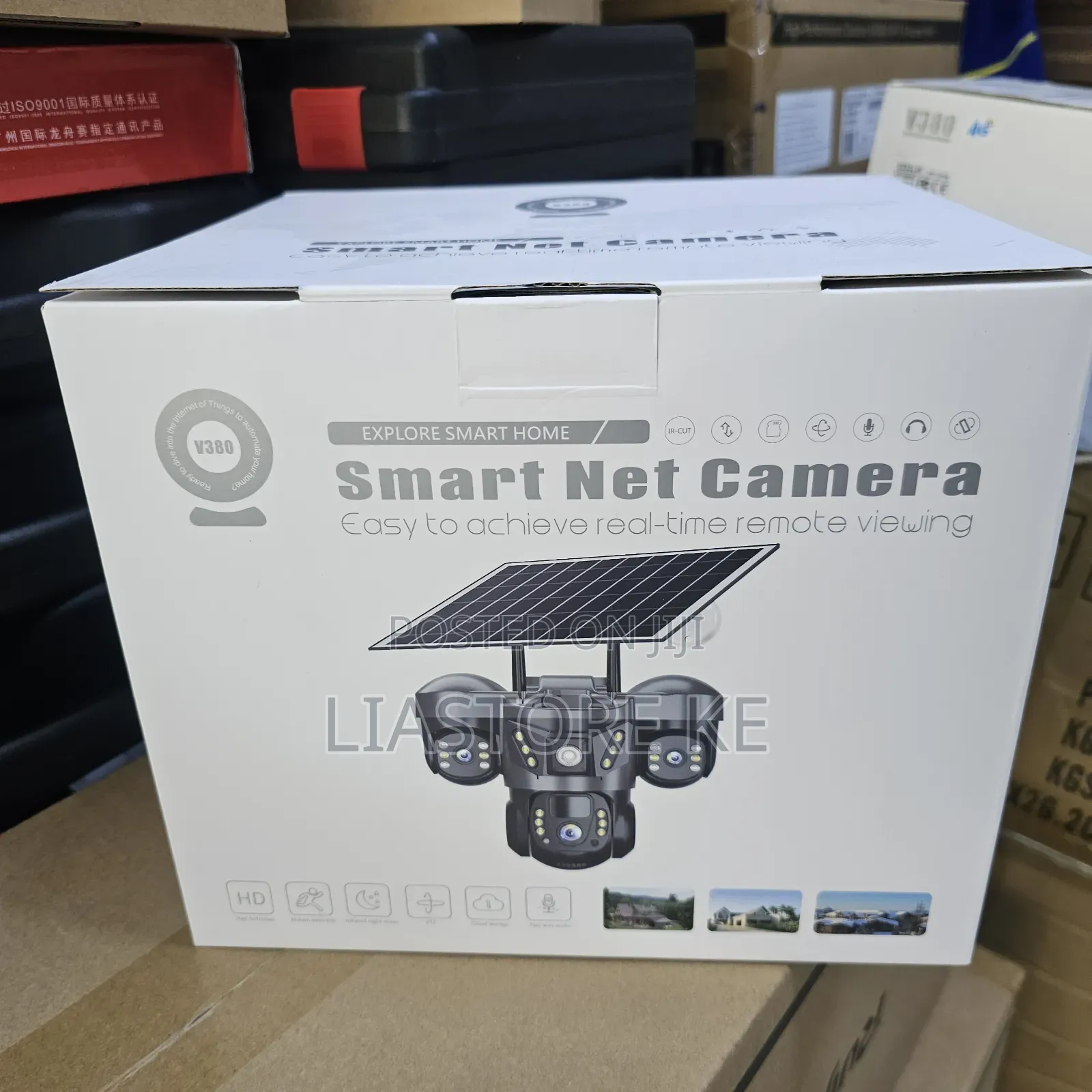 V380 Smart Solar CCTV Camera – 3 Lens Outdoor Wireless IP Camera 4G