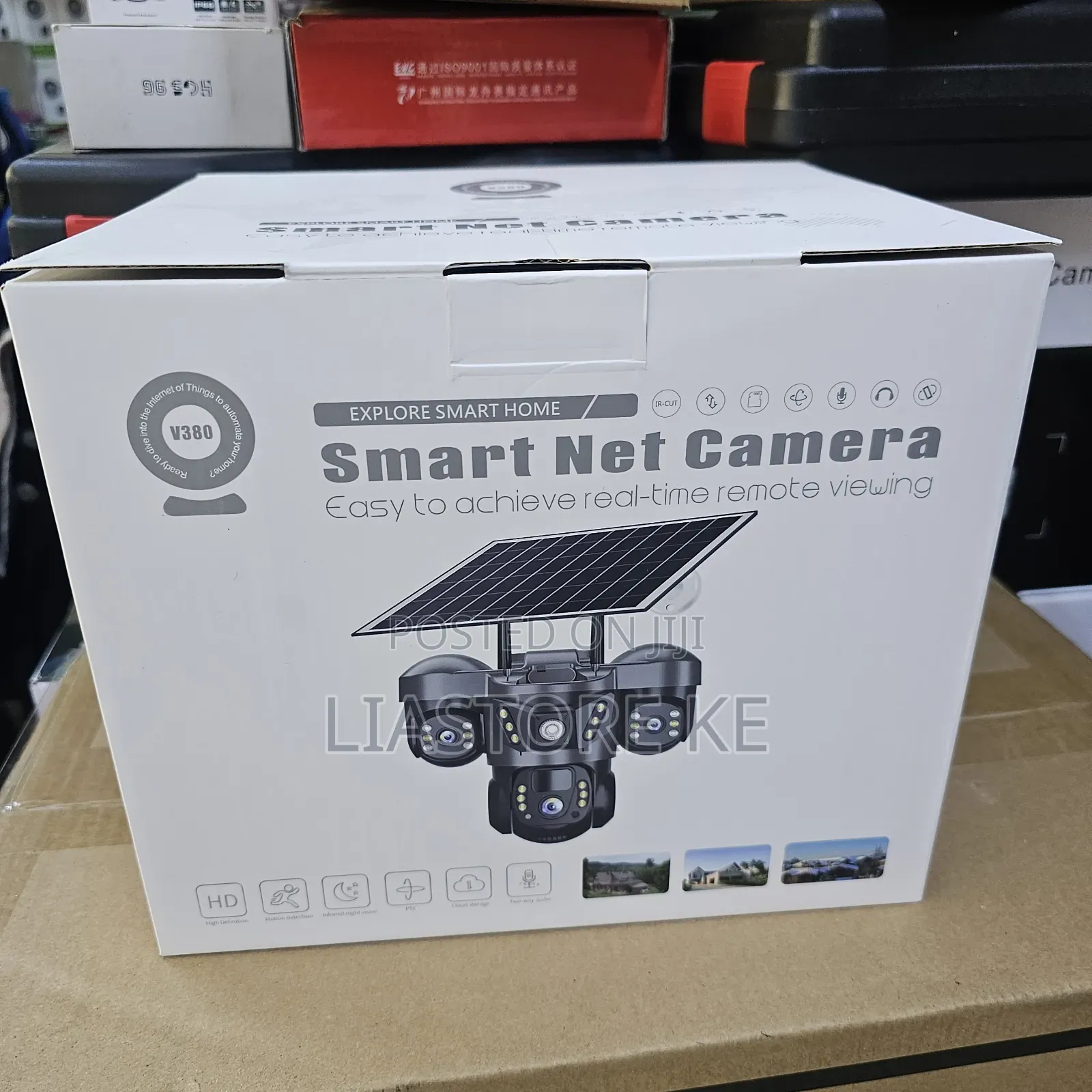 V380 Smart Solar CCTV Camera – 3 Lens Outdoor Wireless IP Camera 4G