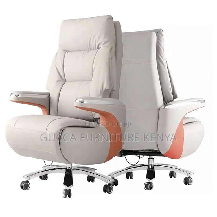 Manager's Leather Office Chair With Footrest