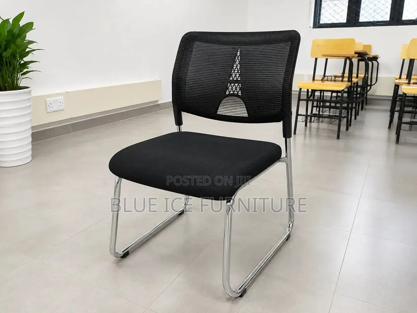 Office Chair;Modern Office Guest Chair With Chrome Sled Base