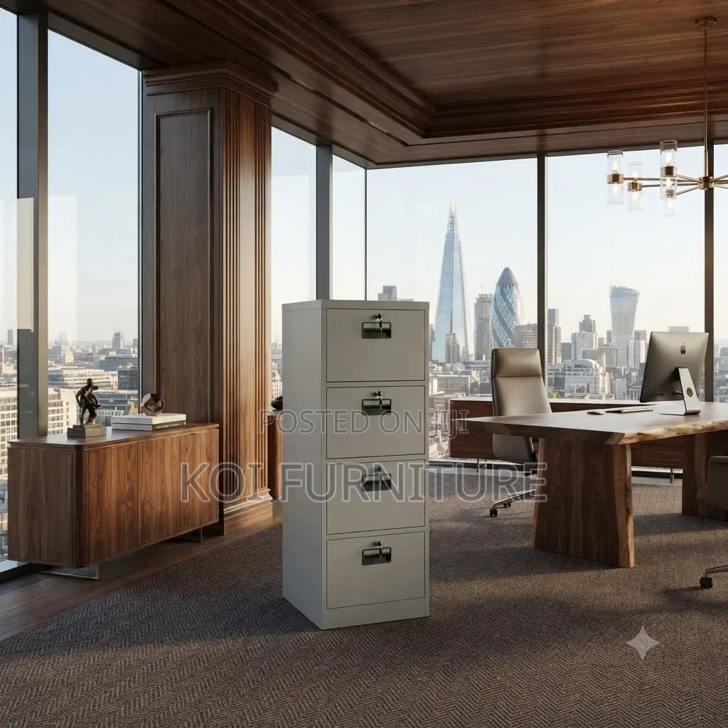 Office Cabinet; Four Lockers Modern Style Lockable Cabinet