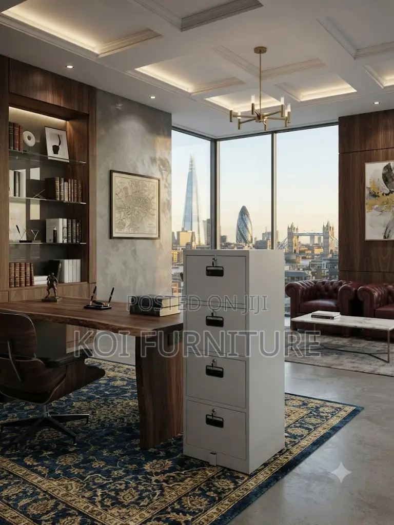 Office Cabinet; Four Lockers Modern Style Lockable Cabinet
