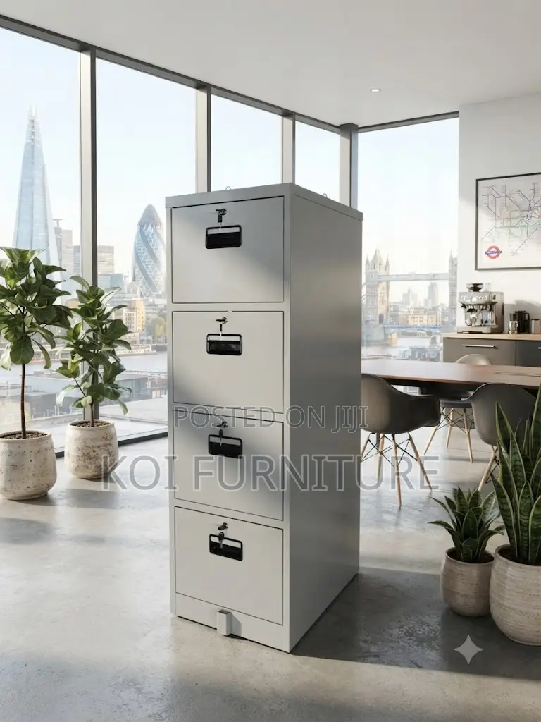 Office Cabinet; Four Lockers Modern Style Lockable Cabinet