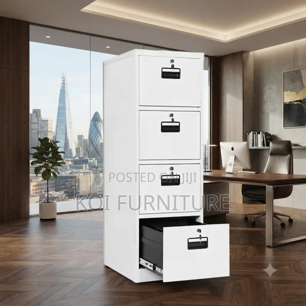 Office Cabinet; Four Lockers Modern Style Lockable Cabinet