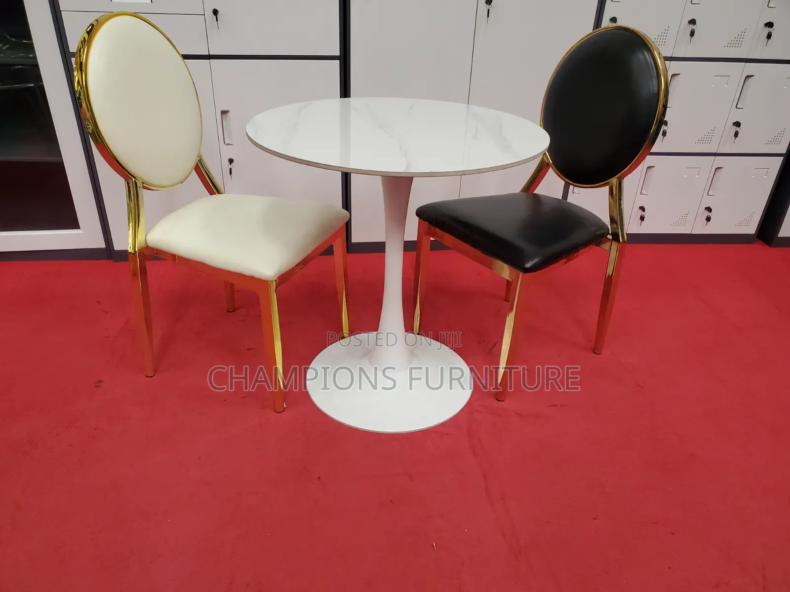 White Tulip Table and Medallion Chairs Set