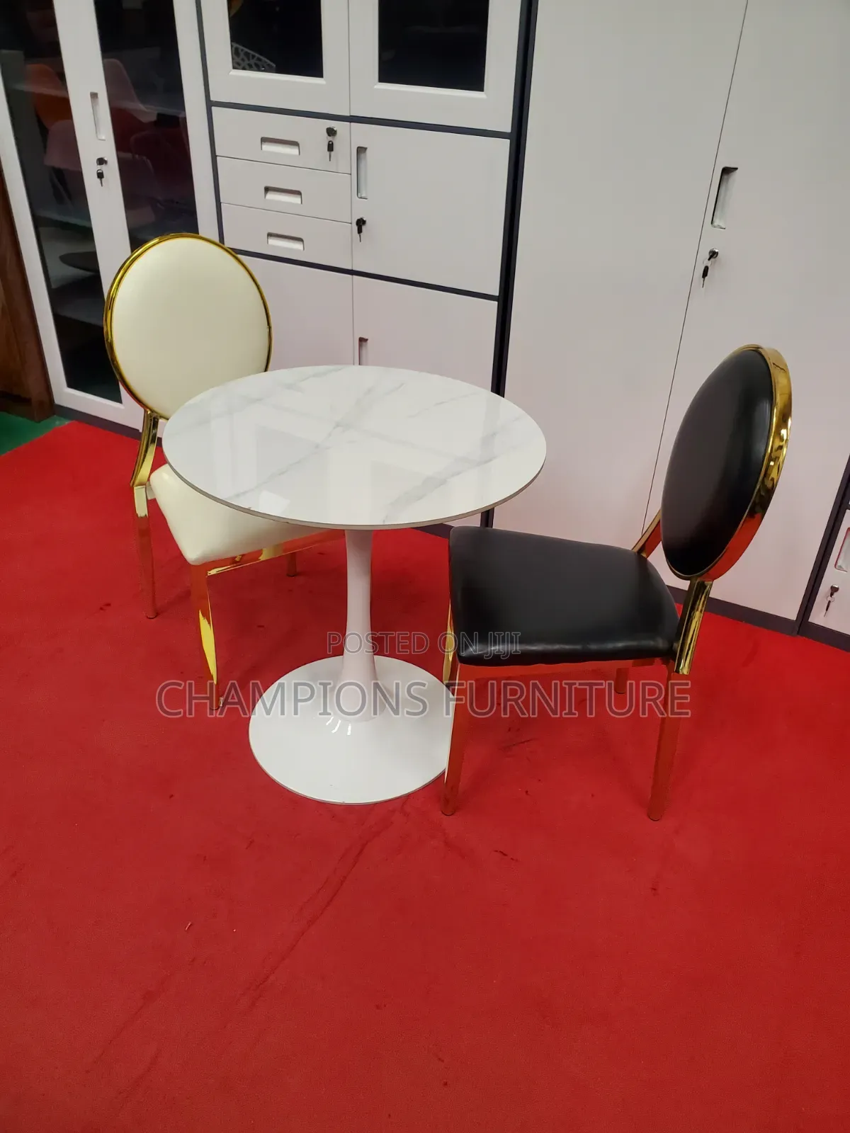 White Tulip Table and Medallion Chairs Set