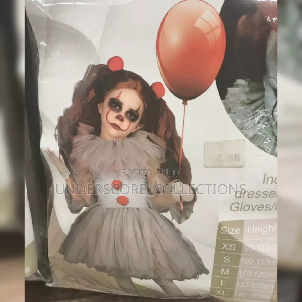 Girls' Grey Pennywise Clown Tutu Dress