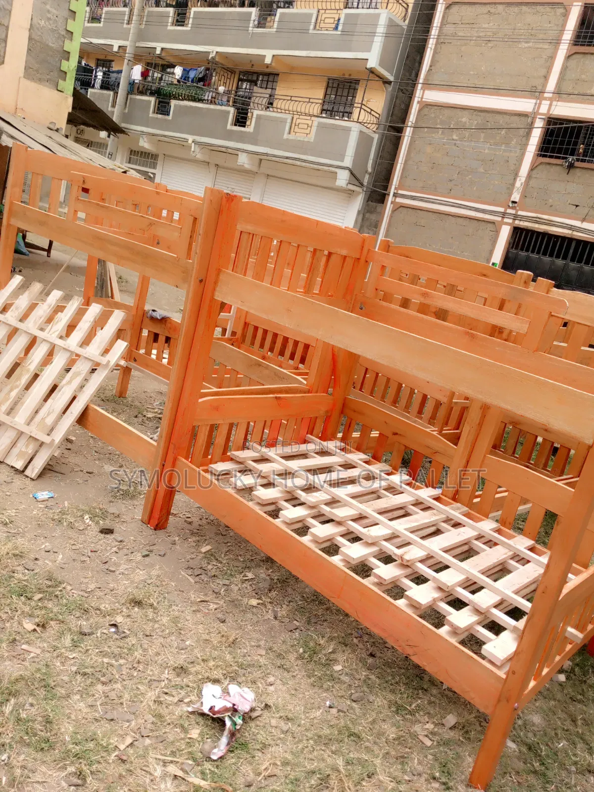 Double Decker Bed(-4*6 by 3.5*6)bluegum Hardwood Bed