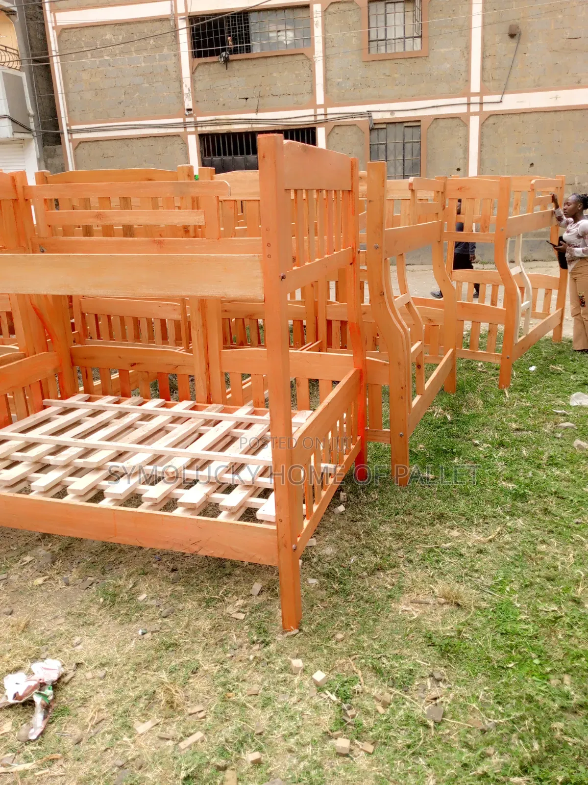 Double Decker Bed(-4*6 by 3.5*6)bluegum Hardwood Bed