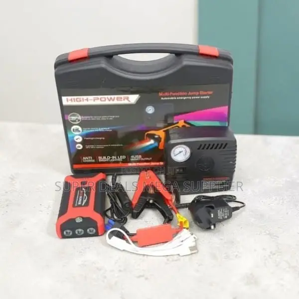 Fast Charging 12V 99800mAh Emergency Car Jump Starter Air Compressor