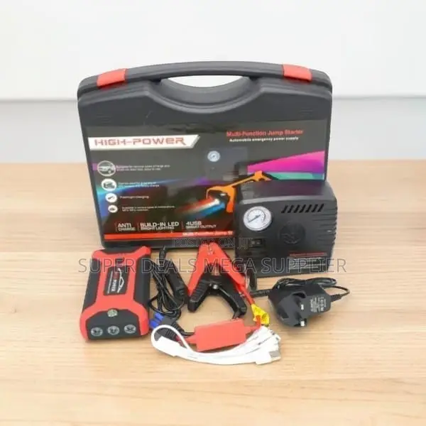 Fast Charging 12V 99800mAh Emergency Car Jump Starter Air Compressor
