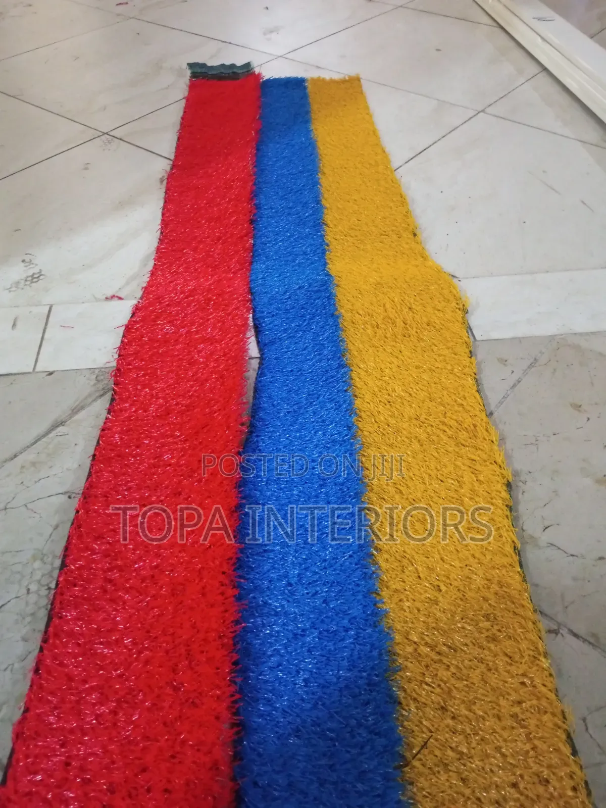 25mm Thick Red, Blue and Yellow Artificial Grass Carpets Mats