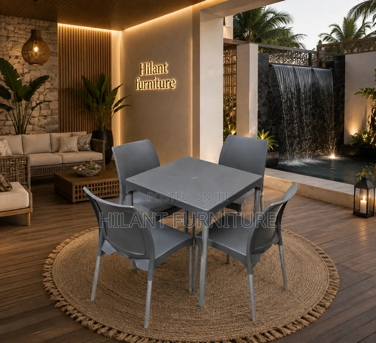 Plastic 4-Seater Dining Set