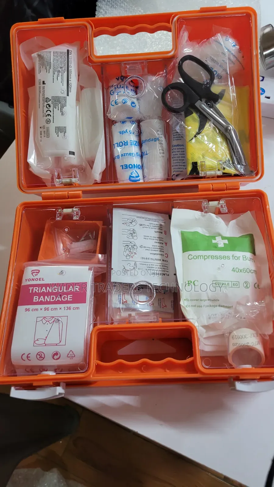 Orange Plastic Emergency First Aid Kit