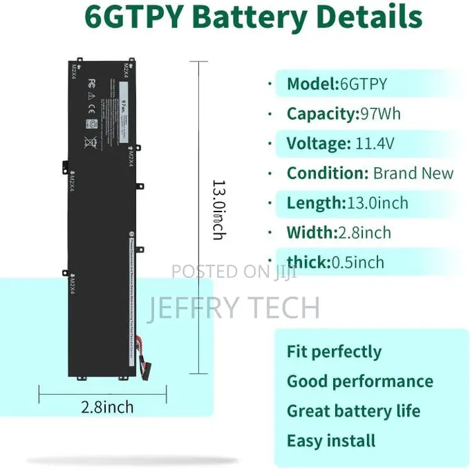 DELL 6GTPY 97Wh Laptop Battery for XPS 15 / Precision / Vostro Series