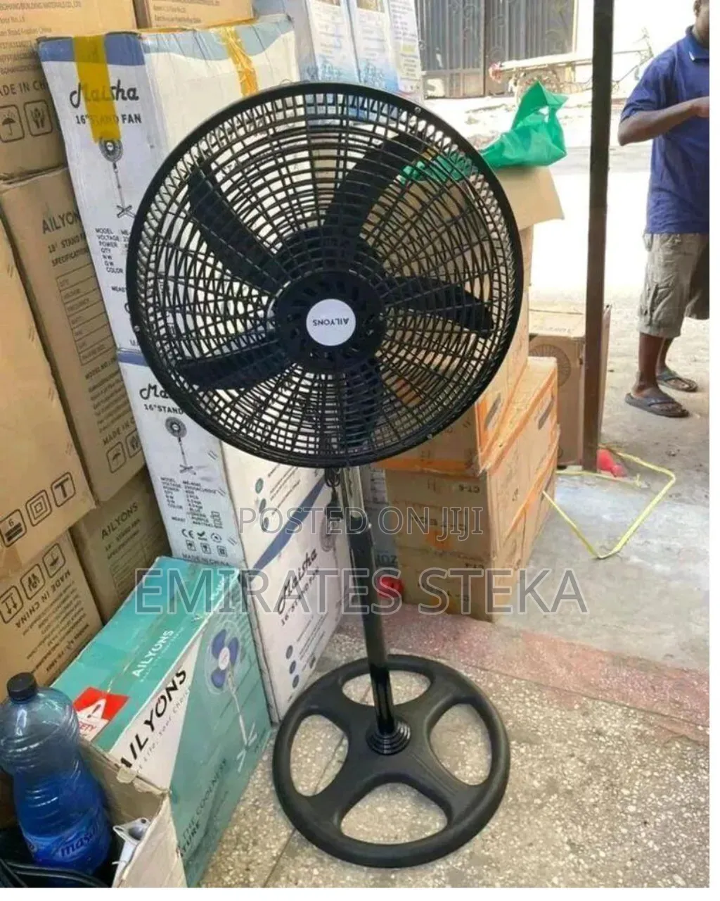 AILYONS FS-1801 18'' Inch Stand Fans, 3 Speed, Black (1YR WRTY)