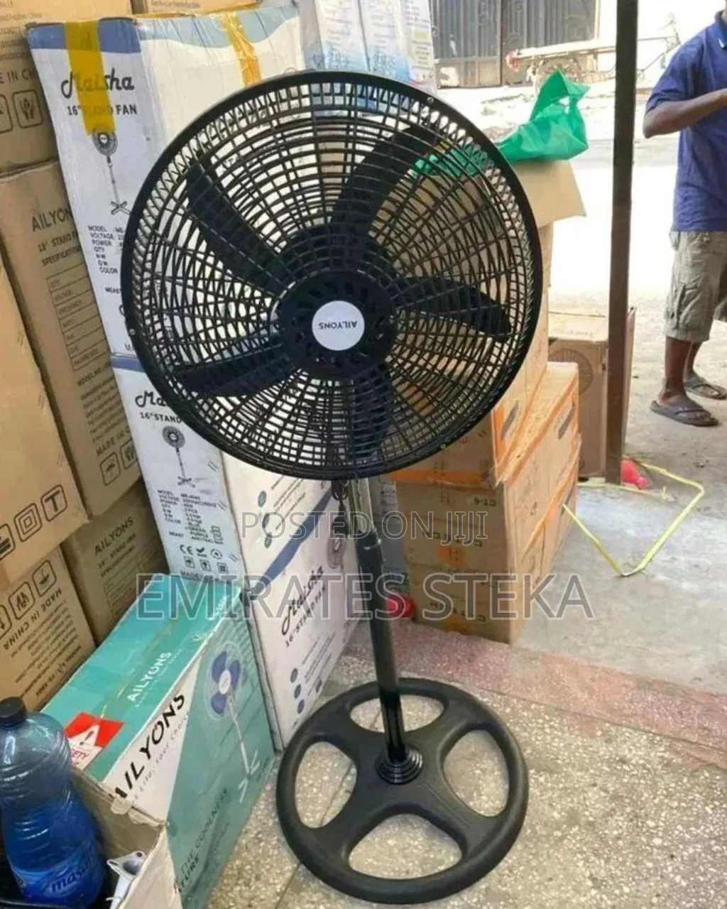 AILYONS FS-1801 18'' Inch Stand Fans, 3 Speed, Black (1YR WRTY)