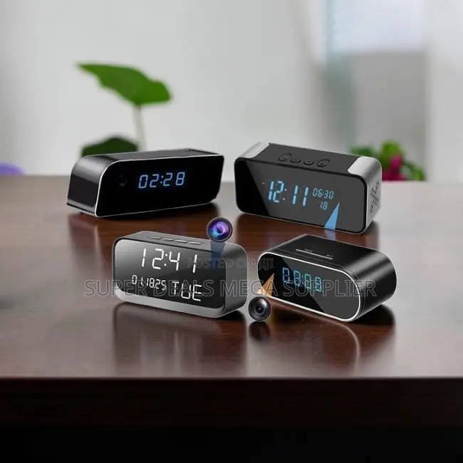 HD Night Vision Home Security Alarm Table Clock Hidden Spy Camera