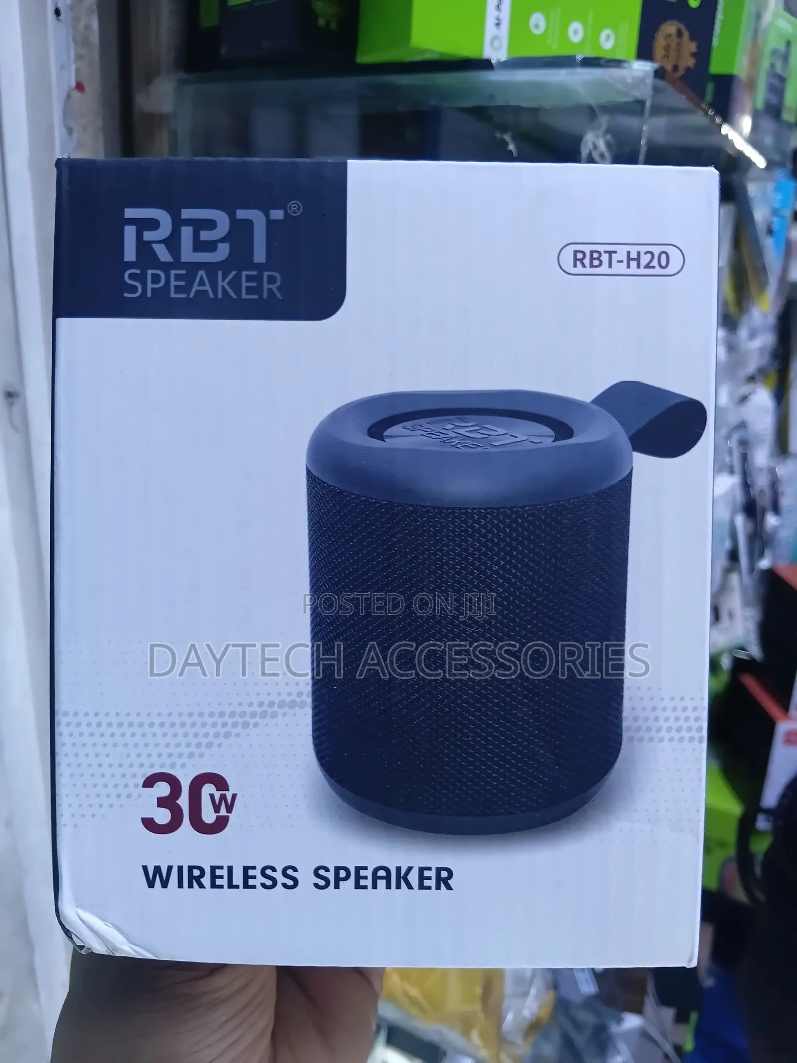 This Is a Black RBT-H20 30W Portable Wireless Speaker.