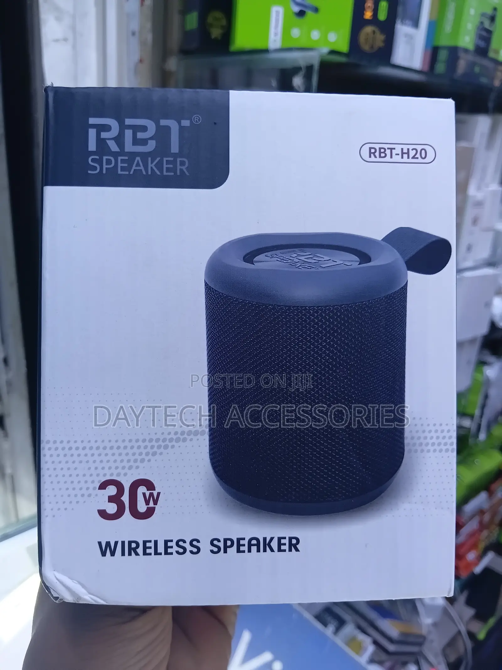 This Is a Black RBT-H20 30W Portable Wireless Speaker.