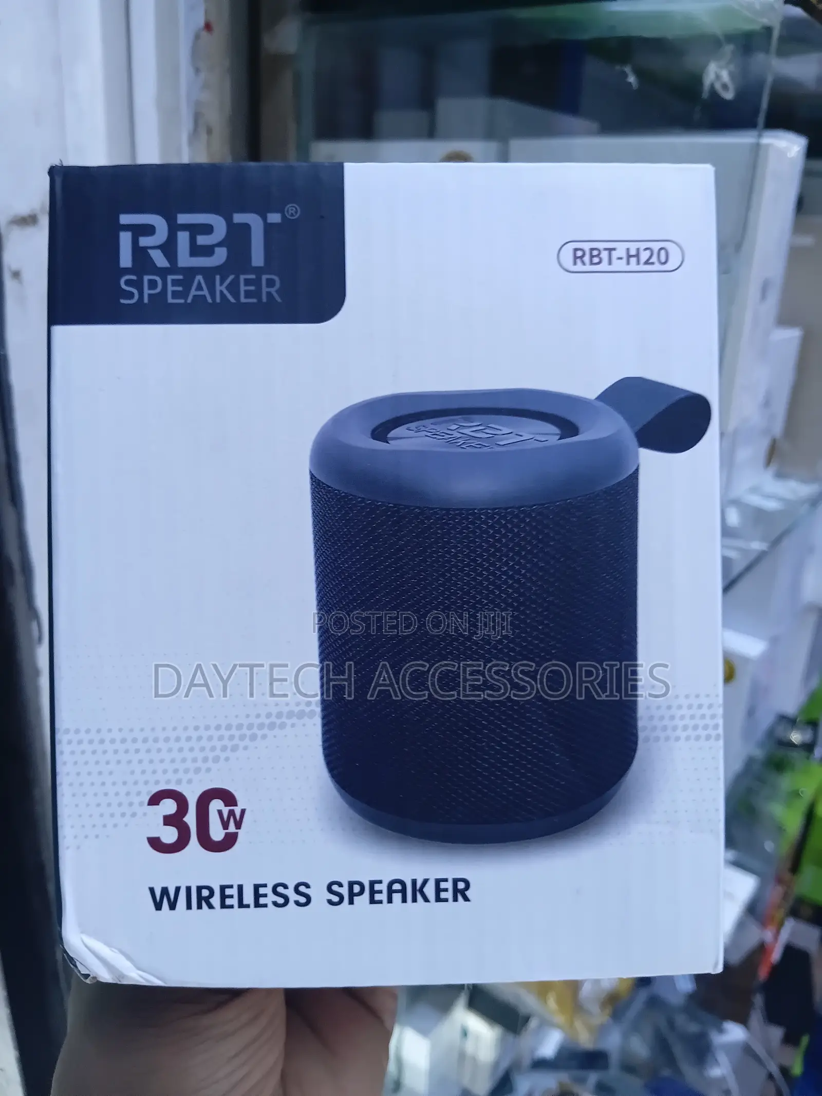 This Is a Black RBT-H20 30W Portable Wireless Speaker.