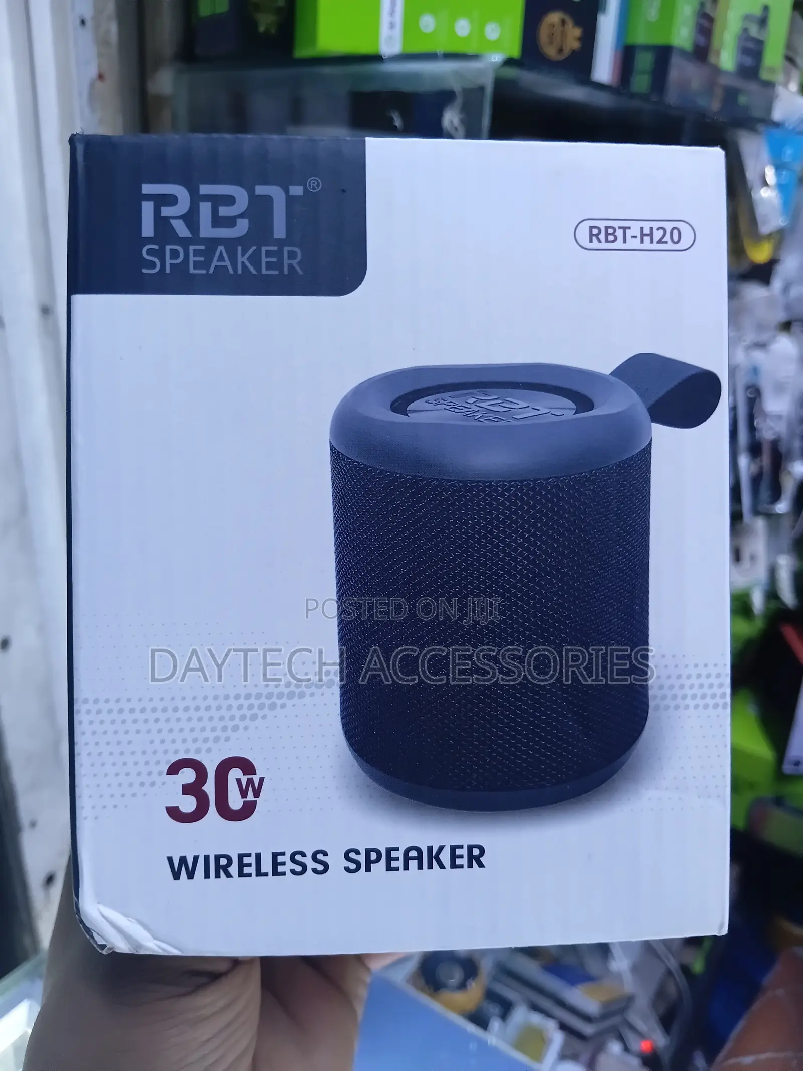 This Is a Black RBT-H20 30W Portable Wireless Speaker.