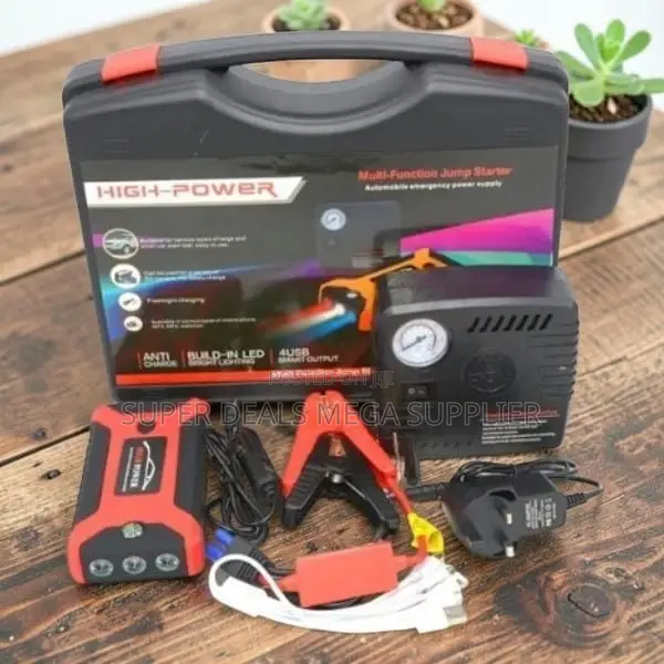 Smart Protection 99800mAh Emergency Car Jump Starter Air Compressor