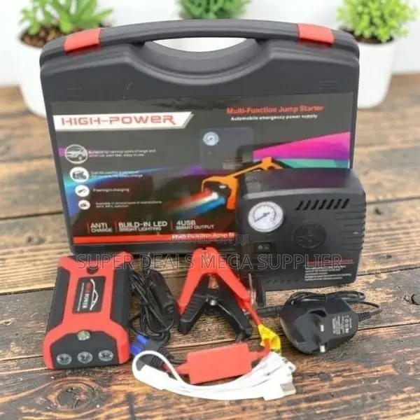 Quick Start 12V 99800mAh Emergency Car Jump Starter Air Compressor