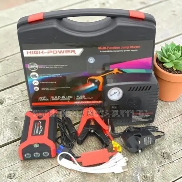 Quick Start 12V 99800mAh Emergency Car Jump Starter Air Compressor