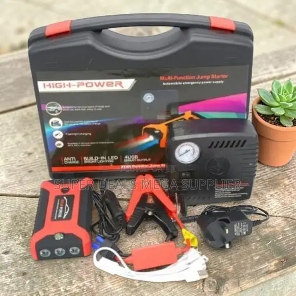 Heavy Duty 12V 99800mAh Emergency Car Jump Starter With Air Compressor