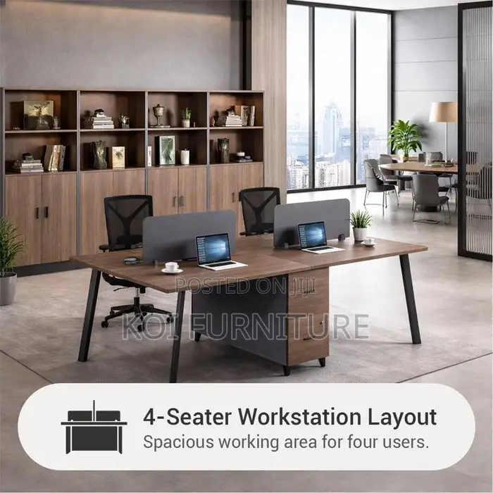 Office Workstation; Four User Wooden Office Workstation