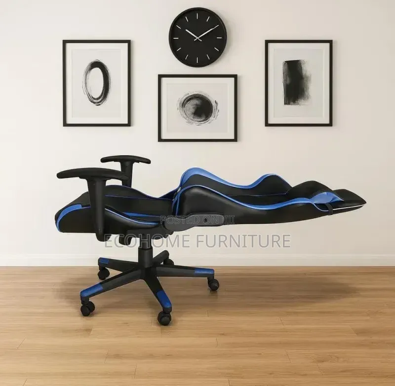 Blue Black. Gaming Chair Reclining Back