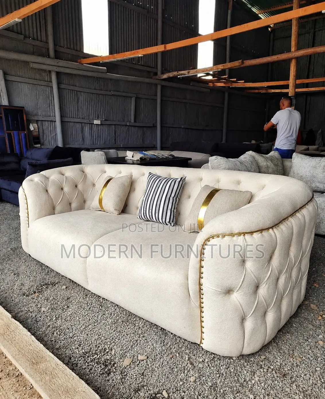 Arvessa Cloud 3 Seater Chesterfield Sofa/3 Seater Sofa Set