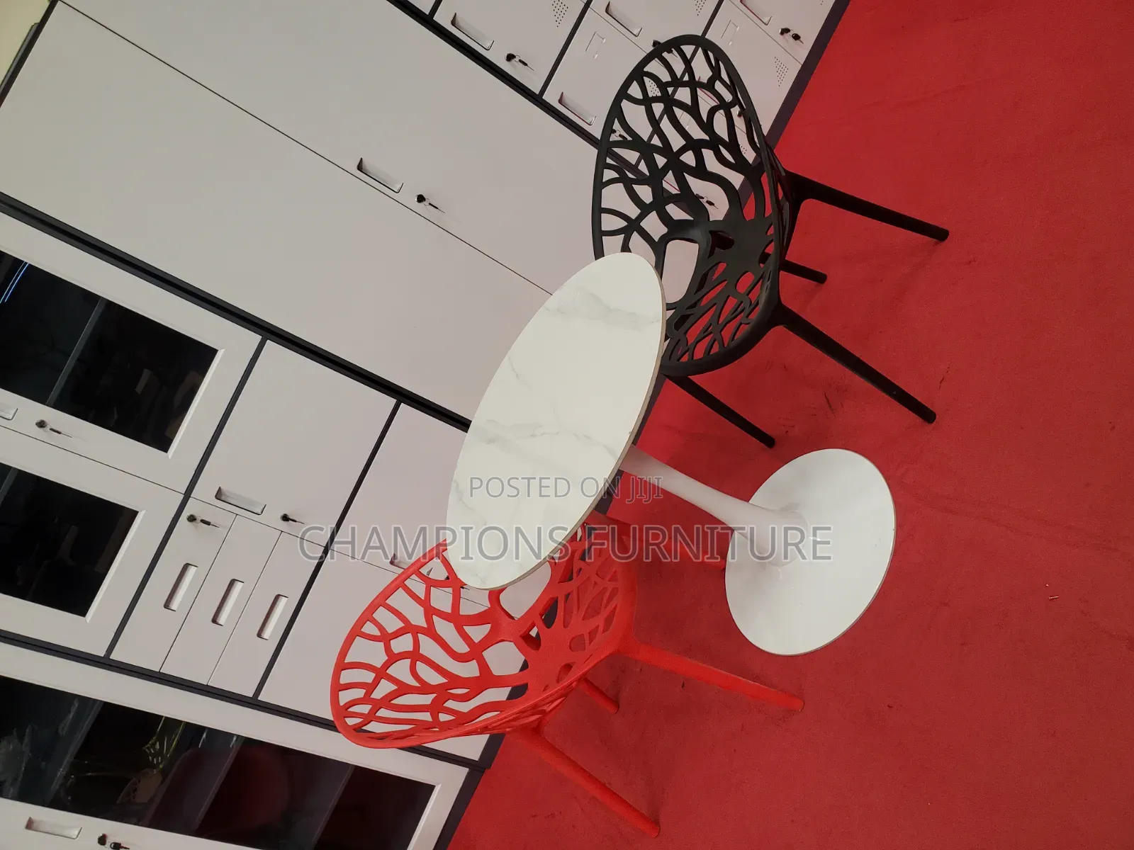 White Tulip Dining Table and Tree Chairs Set