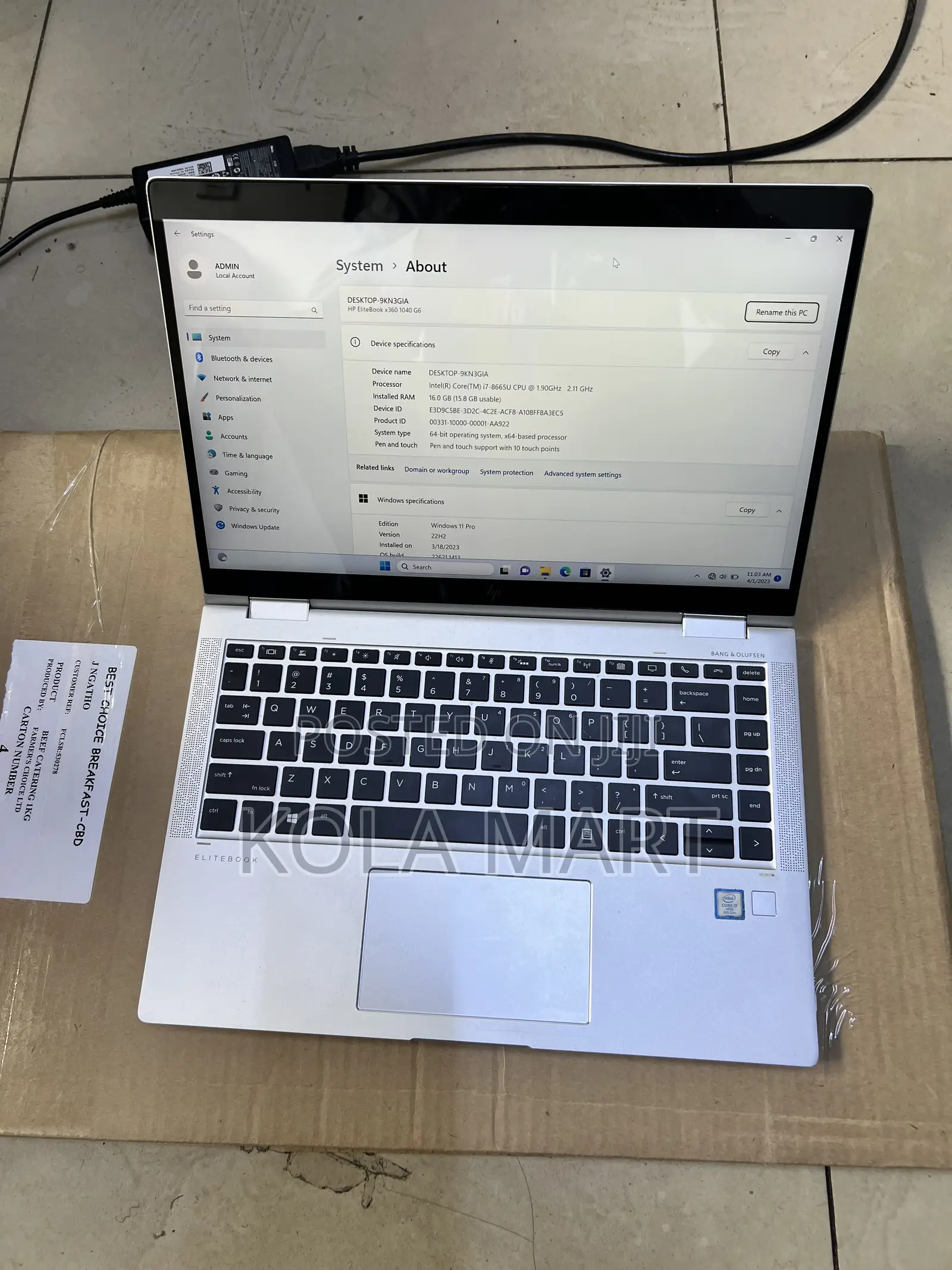 Laptop HP EliteBook 1040 G6 16GB Intel Core i7 SSD 512GB
