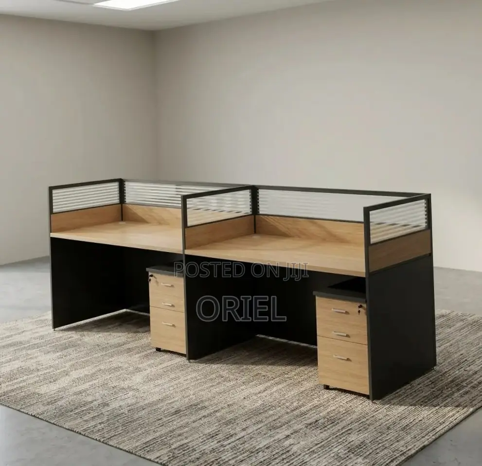 Office Workstation : 2-Person Straight Shared Office Workstation