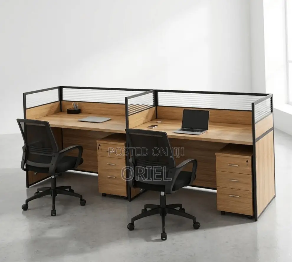 Office Workstation : 2-Person Straight Shared Office Workstation