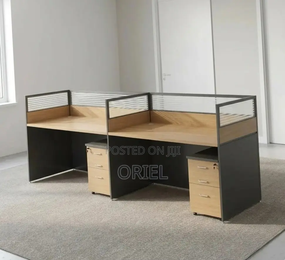 Office Workstation : 2-Person Straight Shared Office Workstation