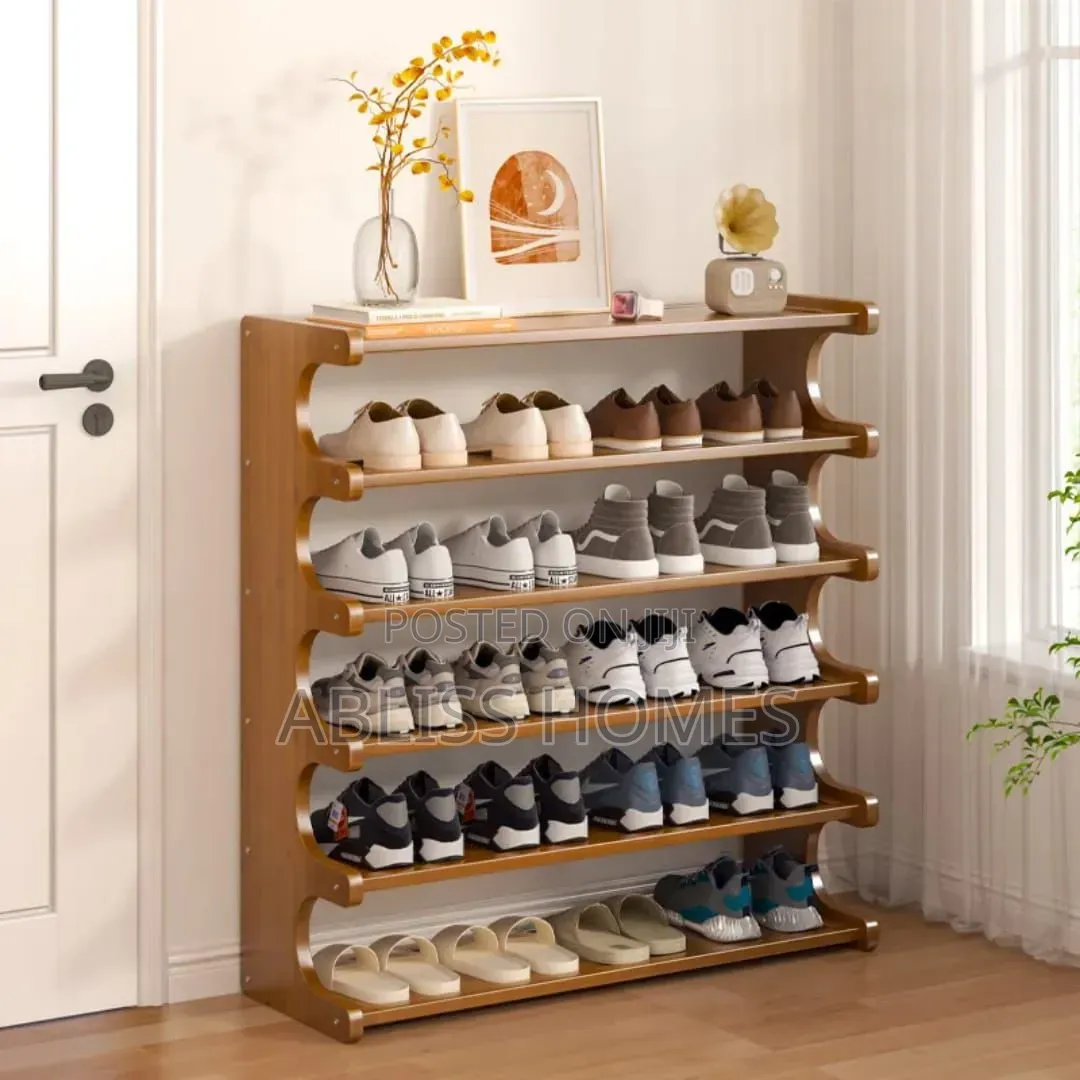6 Layer Stackable Bamboo Shoe Rack