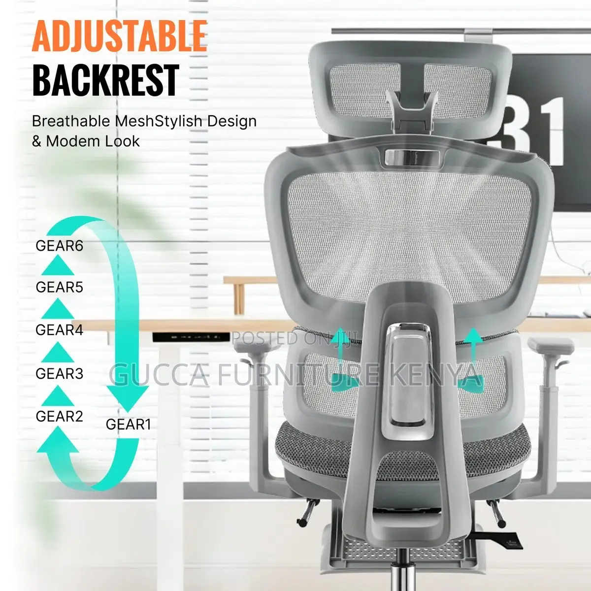 High Back Study Room Chair With Footrest