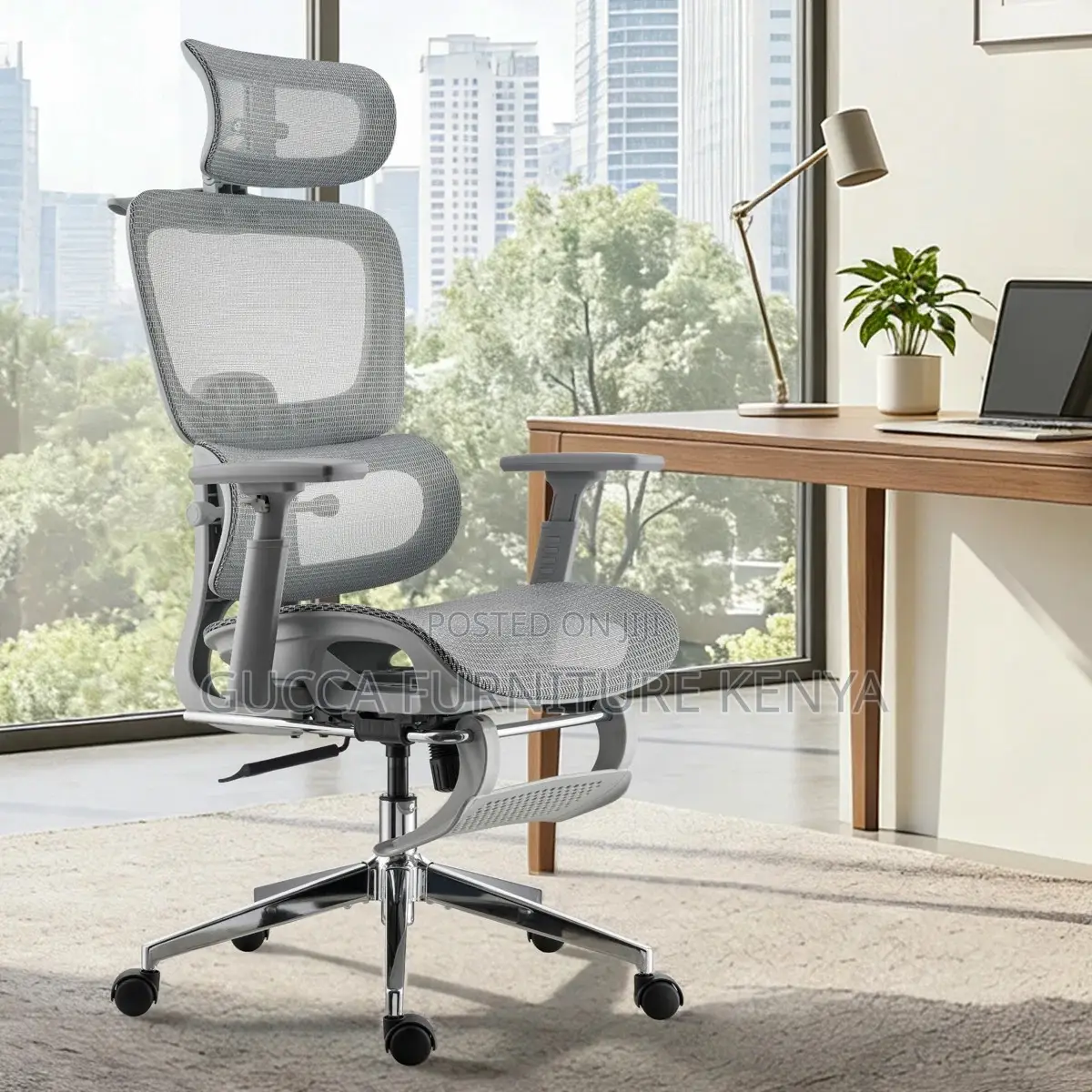 High Back Study Room Chair With Footrest