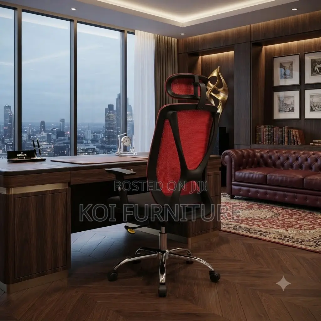 Office Chairs; High Office Chair With Red Backrest