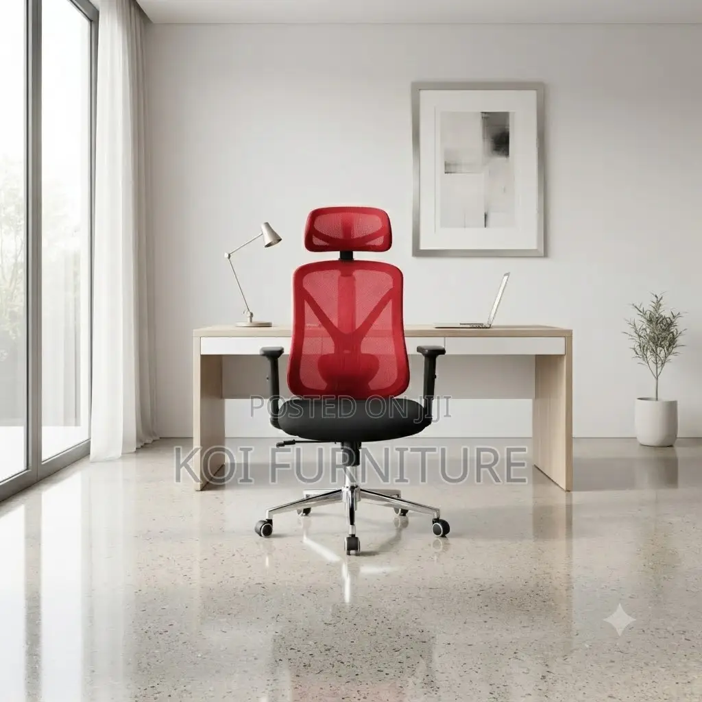 Office Chairs; High Office Chair With Red Backrest